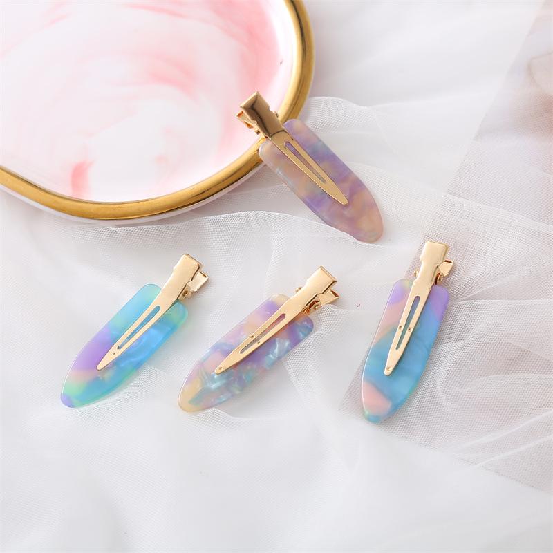 Daily Simple Acid Wax Seamless Hair Clip Multi-color Bangs Clip Dreamlike Colorful Duck Mouth Clip All Girls Hair Accessories