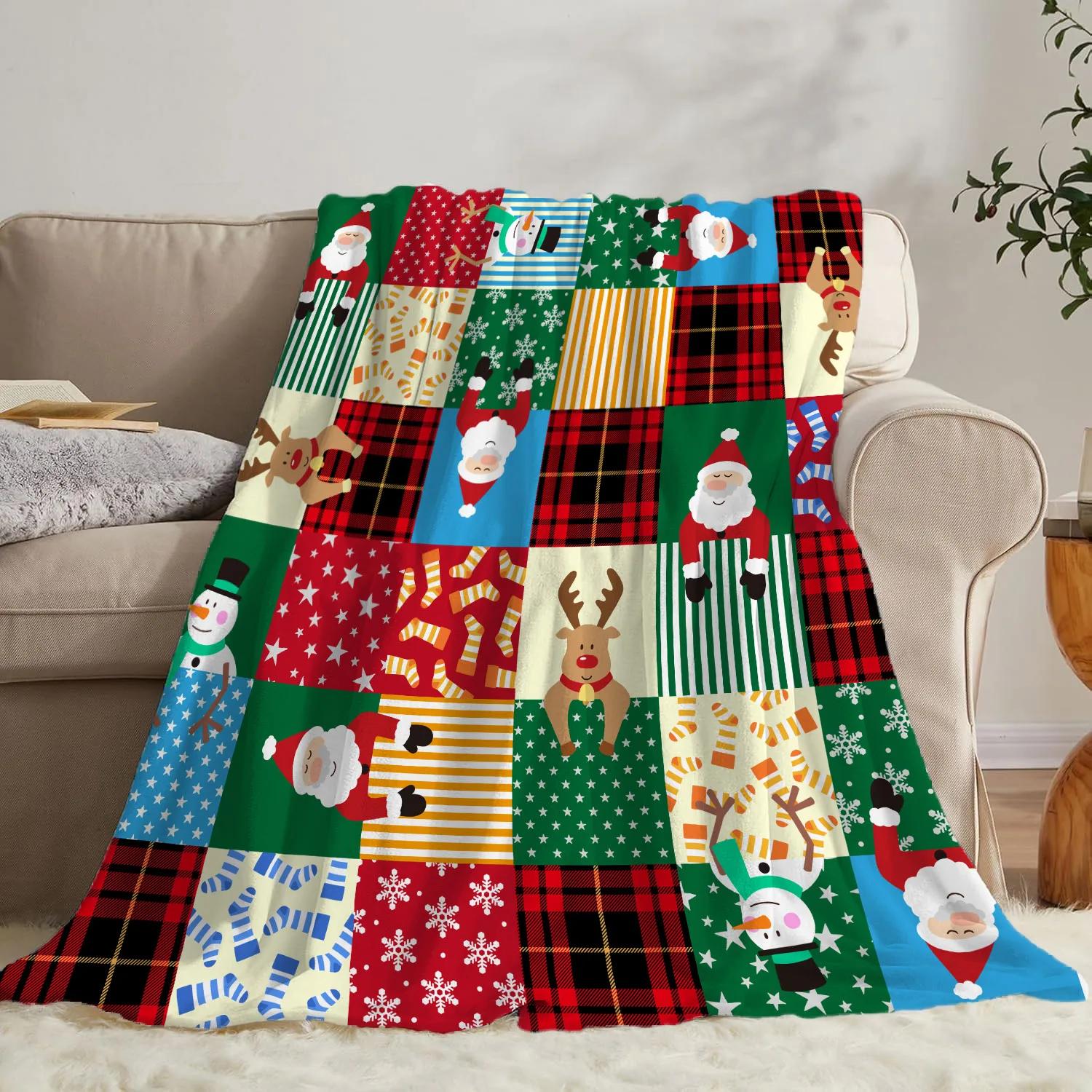 Christmas Creative Throw Flannel Print Blanket Super Soft Cozy Sofa Nap  Home Blanket Perfect Home Gift for Her 75X95CM