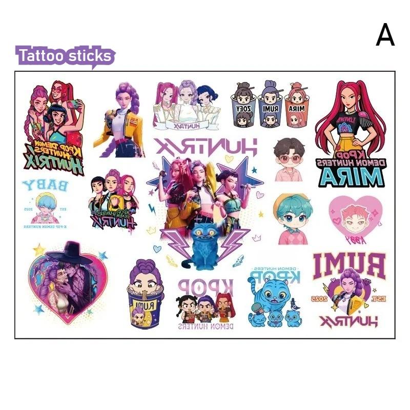 Ein Set Kpop Dämonenjäger temporäre Tattoo-Aufkleber, Rumi süßes wasserdichtes Tattoo, Geburtstagsfeier Geschenk