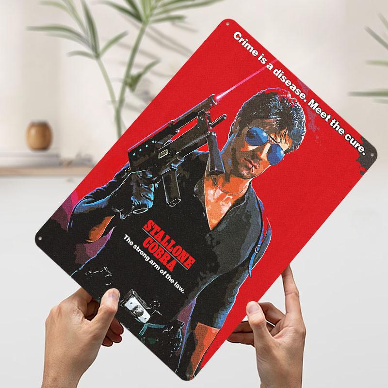 Cobra Movie Printed Poster Customized Wall Art Retro Vintage Metal Tin Signs for Bedroom Decoration Room Setup Decorations Decor