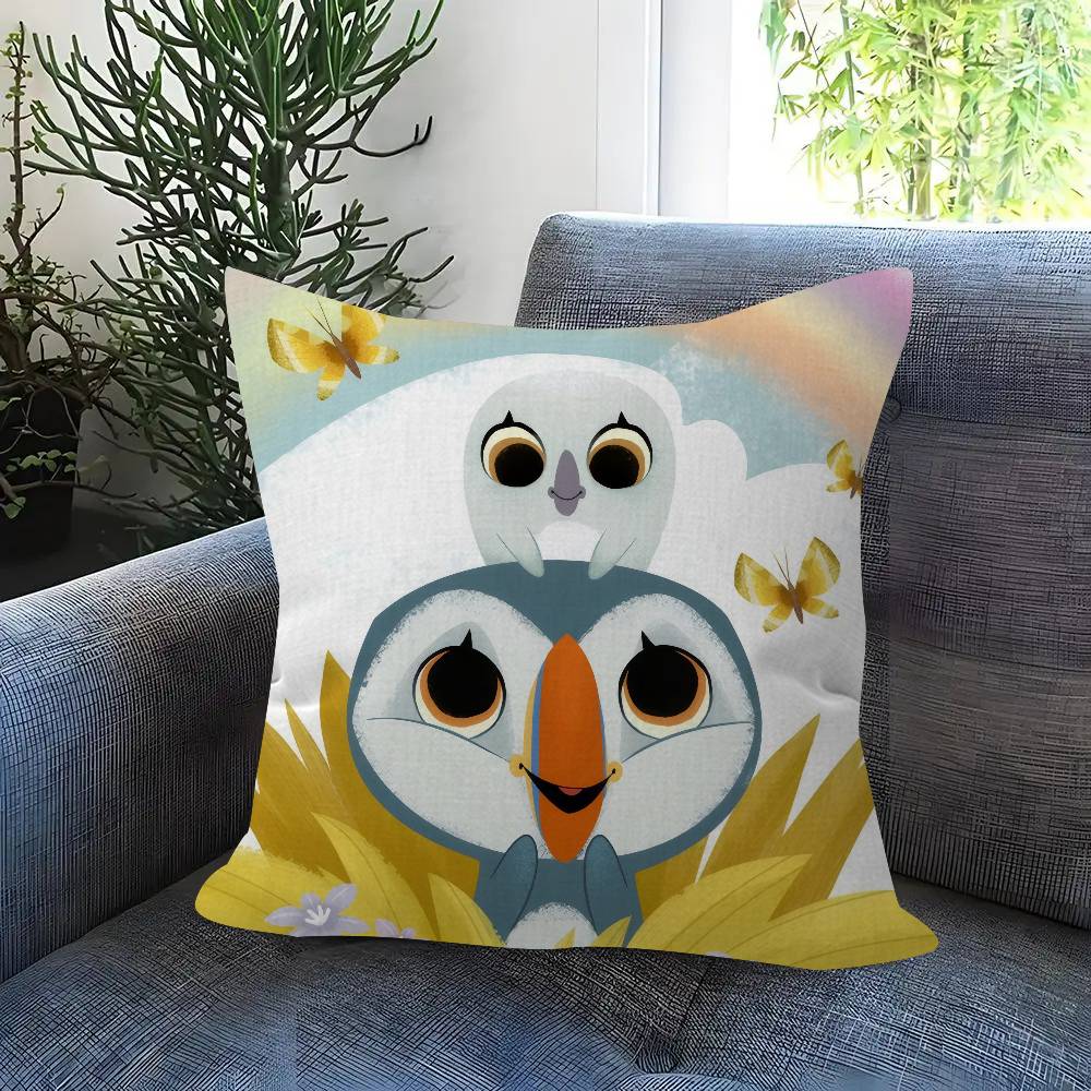 Cartoon P-P-Puffin Rock Pillow Gift Home Office Decoration Bedroom Sofa Car Cushion Cover Case 45X45