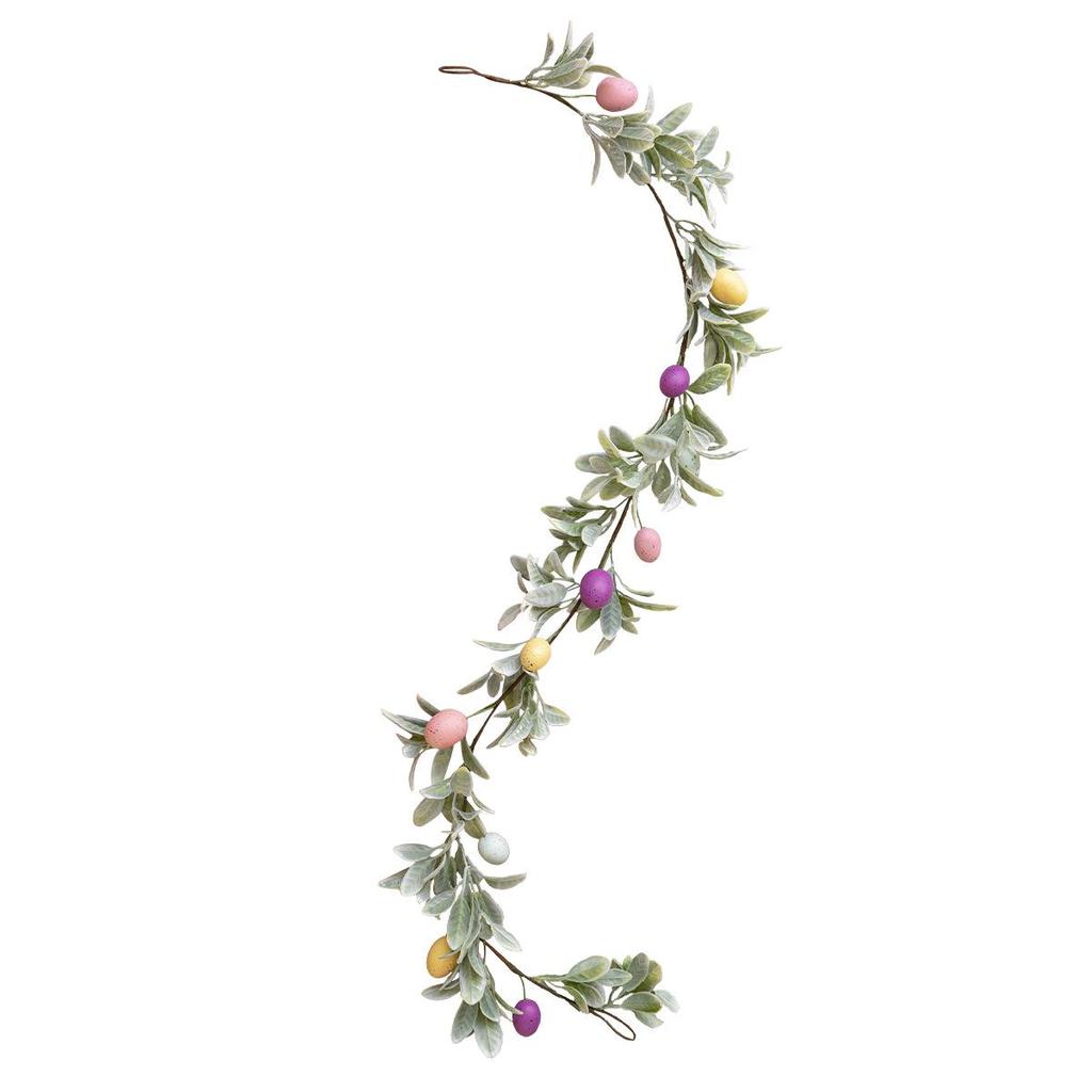 Frühlings-Osterhase Ohr & Blatt Ei Rattan Wanddekoration