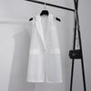 Estate Nero Bianco Completo Blazer Gilet Giacca Stile Donna Pendolare Senza Maniche OL Cardigan Canotta Cappotto