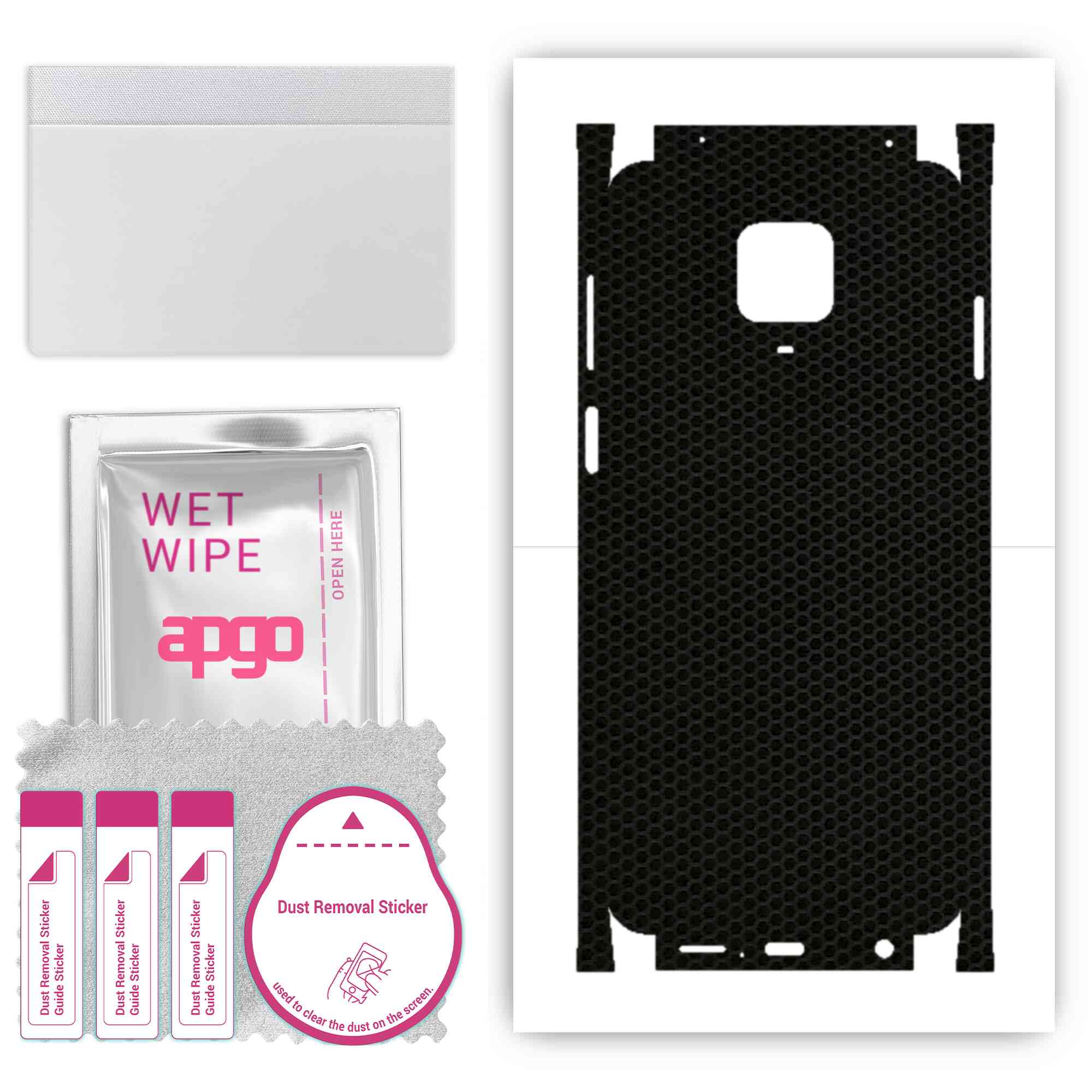 

Apgo Protective Skin Sticker for the back+sides compatible with Xiaomi Redmi Note 9S, Full Wrap Film, Foil, Vinyl - Pattern Matrix