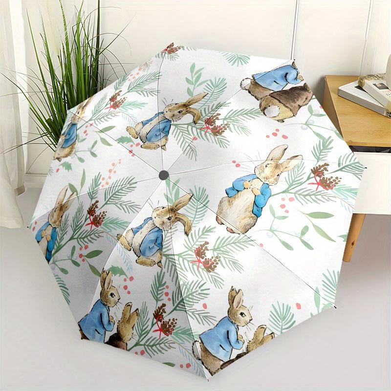 

Rabbit,Winter Automatic Folding Umbrella 8 Ribs Lightweight Design, Durable Iron Frame, Compact and Portable, Ideal Birthday or Christmas