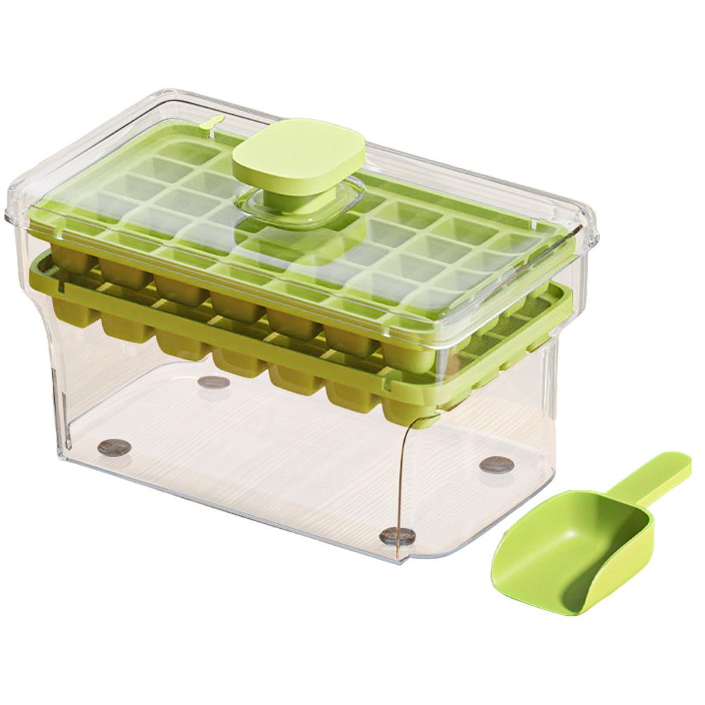 

Форма для льда нажимного типа с лопаткой, контейнер для хранения льда с 34/68 ячейками, бытовой контейнер для хранения льда для виски, коктейлей