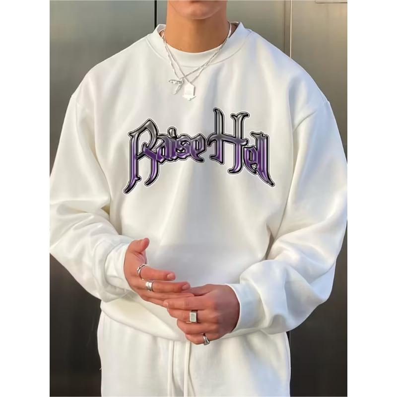 Men's Stylish Long-Sleeve Round-Neck Sweatshirt, Made From Breathable, Moisture-Wicking Fabric, Sweat-Resistant