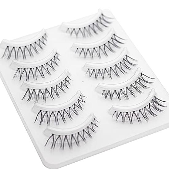 emotao False Eyelashes, Natural, Popular, Short, Upper Lashes, DIY False Eyelashes, Light Makeup, Everyday Makeup, 5 Pairs 2 (T-02 10 Pairs)