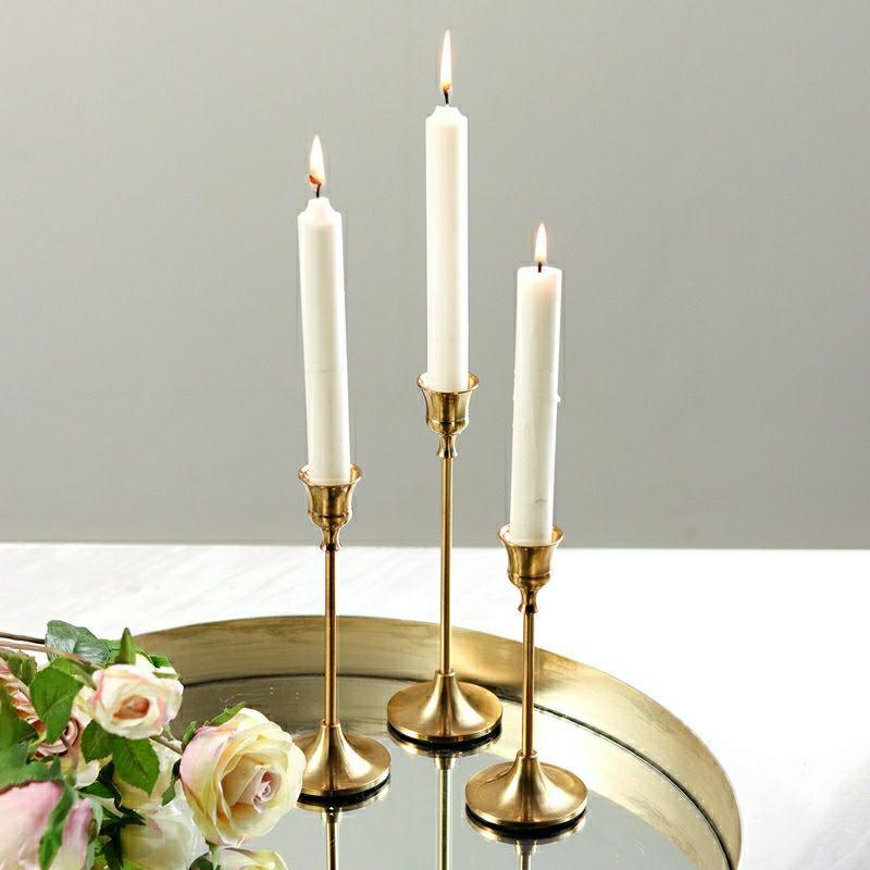 European Style Exquisite Metal Candlestick Elegant Rustproof Candle Stand for Wedding Table Home Dinner Decor
