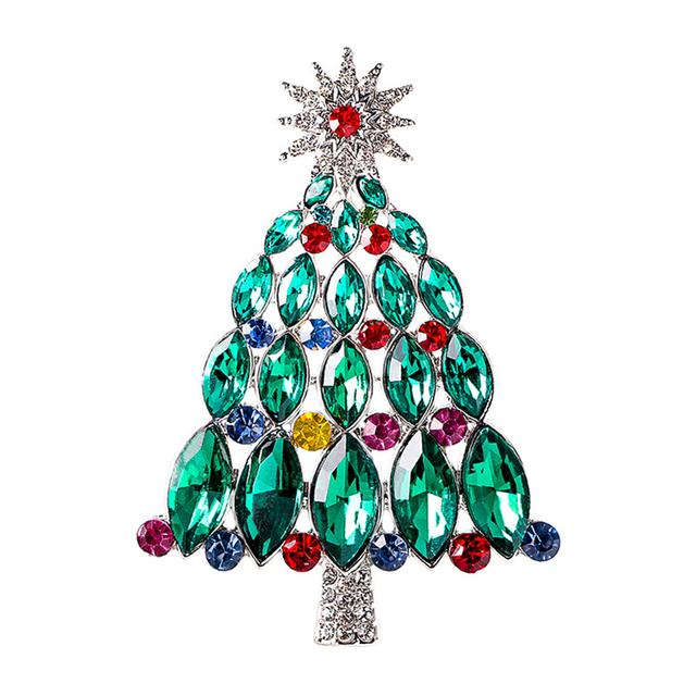 

Новинка 2023 года, модная брошь с зелеными кристаллами, брошь в виде рождественской елки, очаровательные броши со стразами для женщин и мужчин, ювелирные изделия унисекс, подарки