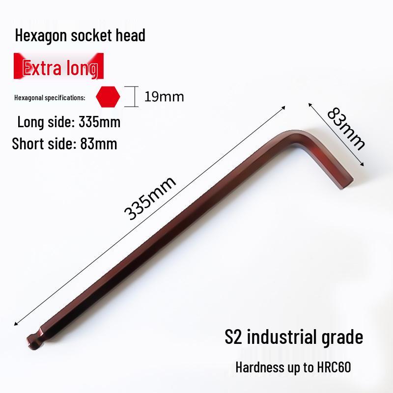 S2 Extended Ball Head Hex Key Wrench, High Strength Hardened 5mm/4mm Hexagonal Tool
