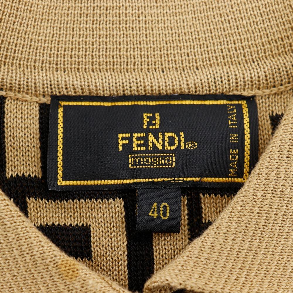 Fendi Zucca Polo tričko pletené Hnedá bavlna Dámske Použité