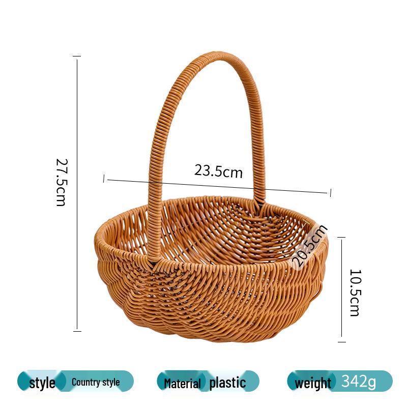 Handwoven Rattan Flower Basket: Ideal for Camping, Picnics, Storage, and Floral Arrangements