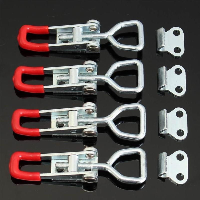 1pcs GH-4001-SS Steel Adjustable Toggle Locking Clamp Door Bolt Type Pull Action Latch Hand 150kg Woodworking Tool