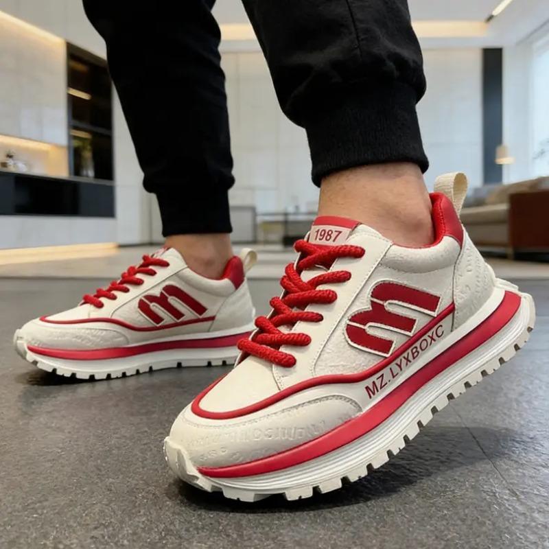 Men s Colorblock Casual Sneakers Non-slip Wear-resistant Running Shoes Lightweight Outdoor Walking Shoes 39 красный