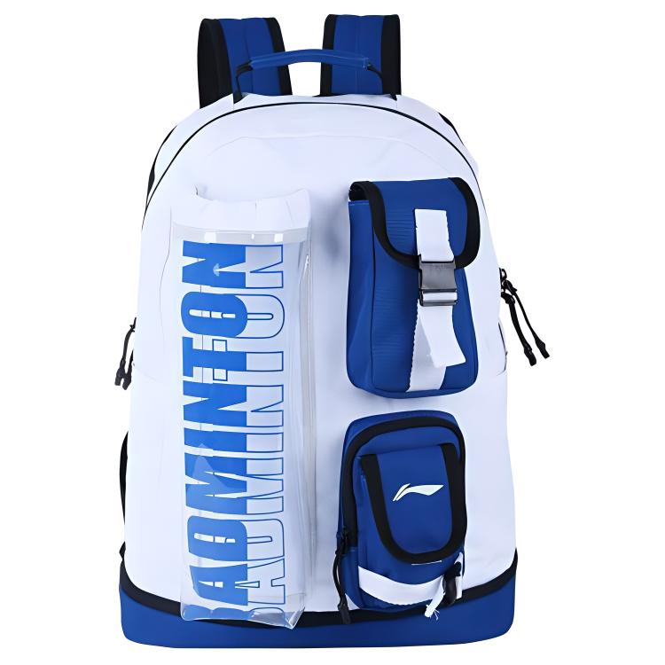 

Li-Ning Large Capacity Independent Shoe Compartment Multi-Pocket Sports Fabric Backpack Unisex Backpack White Blue ABSS085-2 White Blue Multicolor