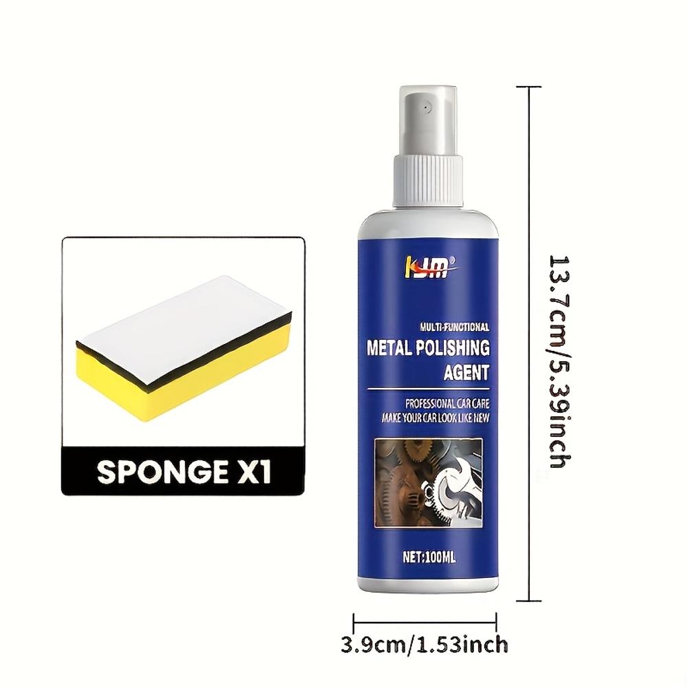 Metal Quick Polish - Fast-Acting Metal Surface Care & Shine Restorer for Cars, Rims, Bathrooms, Kitchens, Tools Appliances and F