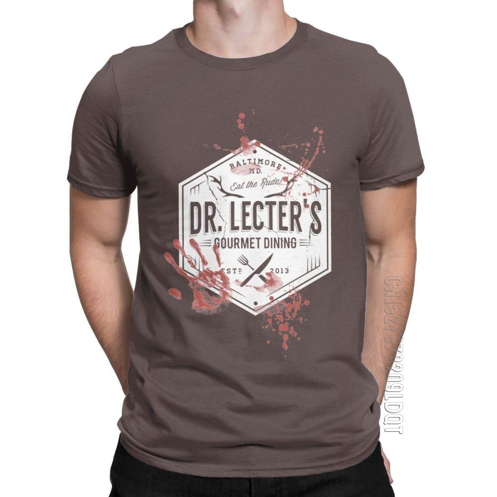 Dr Lecters Gourmet Dining Hannibal Mens T Shirt Lecter Mads Horror Hannigram Tee Shirt Male Tshirt TShirt Cotton Tops S