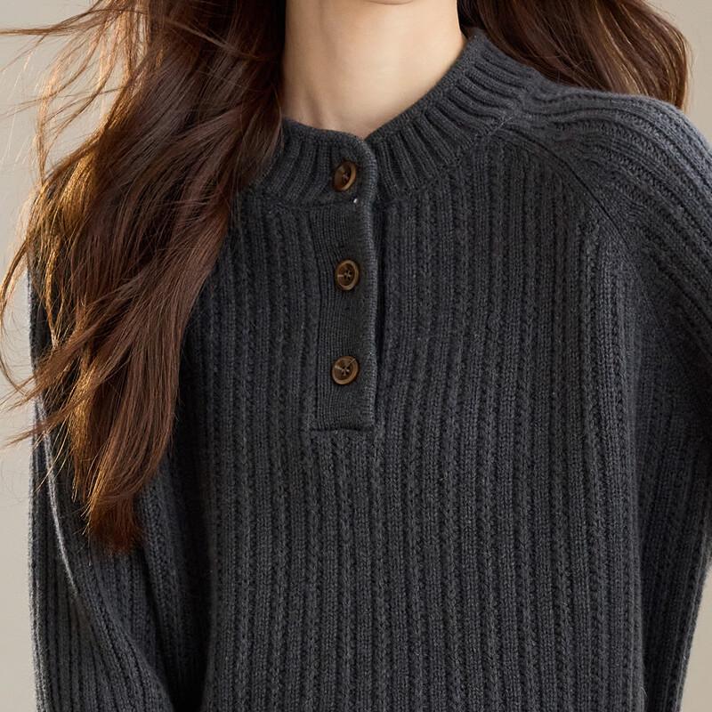 Srcr Women's 100% Wool Ribbed Knit Sweater