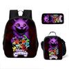 Smiling Critters Cartoon Backpack Shoulder Bag Pencil Case 3-Piece Set, Kids School Bookbag
