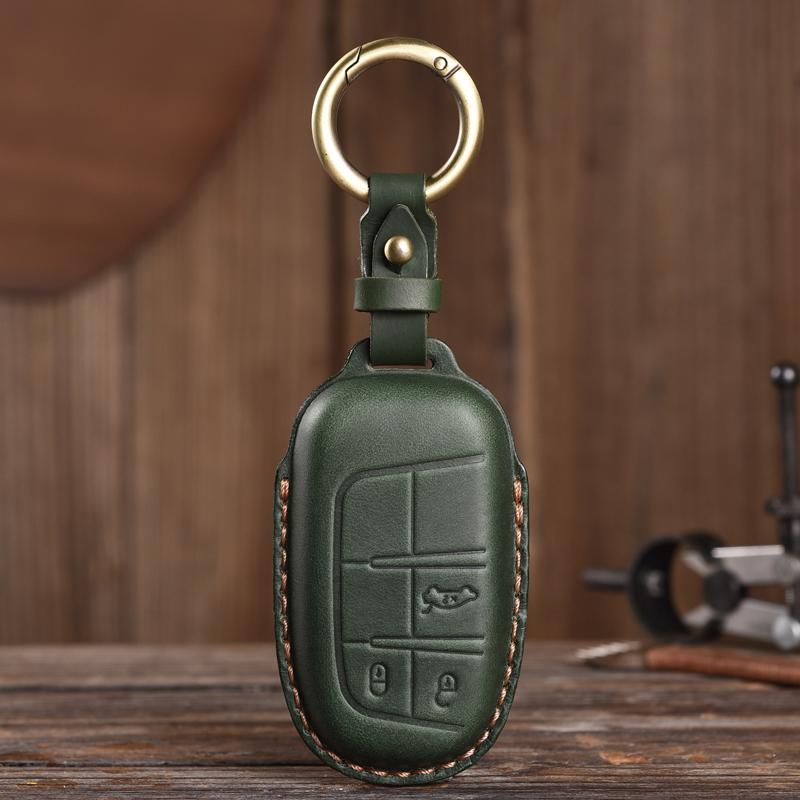 Suitable for Jeep Renegade Compass Grand Cherokee Chrysler 300C Wrangler Dodge Leather KeysCase Protector