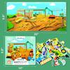 Construction Site Fridge Magnets for Toddlers, 50 PCS Refrigerator Magnets for Kids, Create a Scene Magnetic Play Sticker Book Travel Game