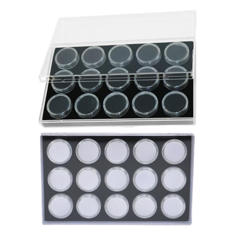 Pack of 15 Small Acrylic Gem Display Boxes with Rotating Lid Round Acrylic Containers for Neat and Secure Storage
