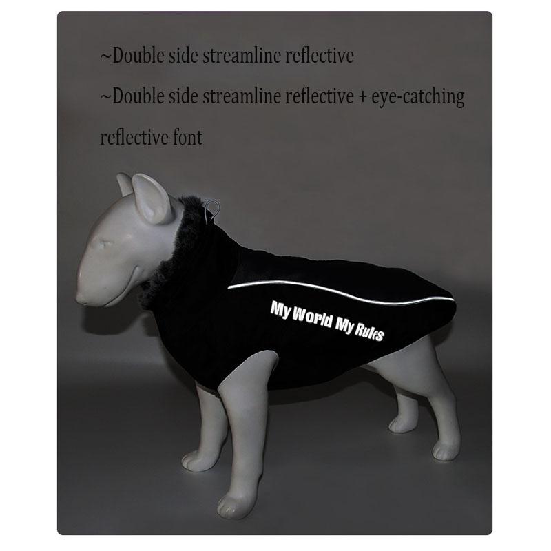 Nové Zimní Psí Teplé Nepromokavé Oblečení Reflexní Písmo Oblečení Nepromokavá Vesta Pet Kočka Bunda Pet Bavlněné Oblečení Pro Malé Střední Velké Psy XL-6XL