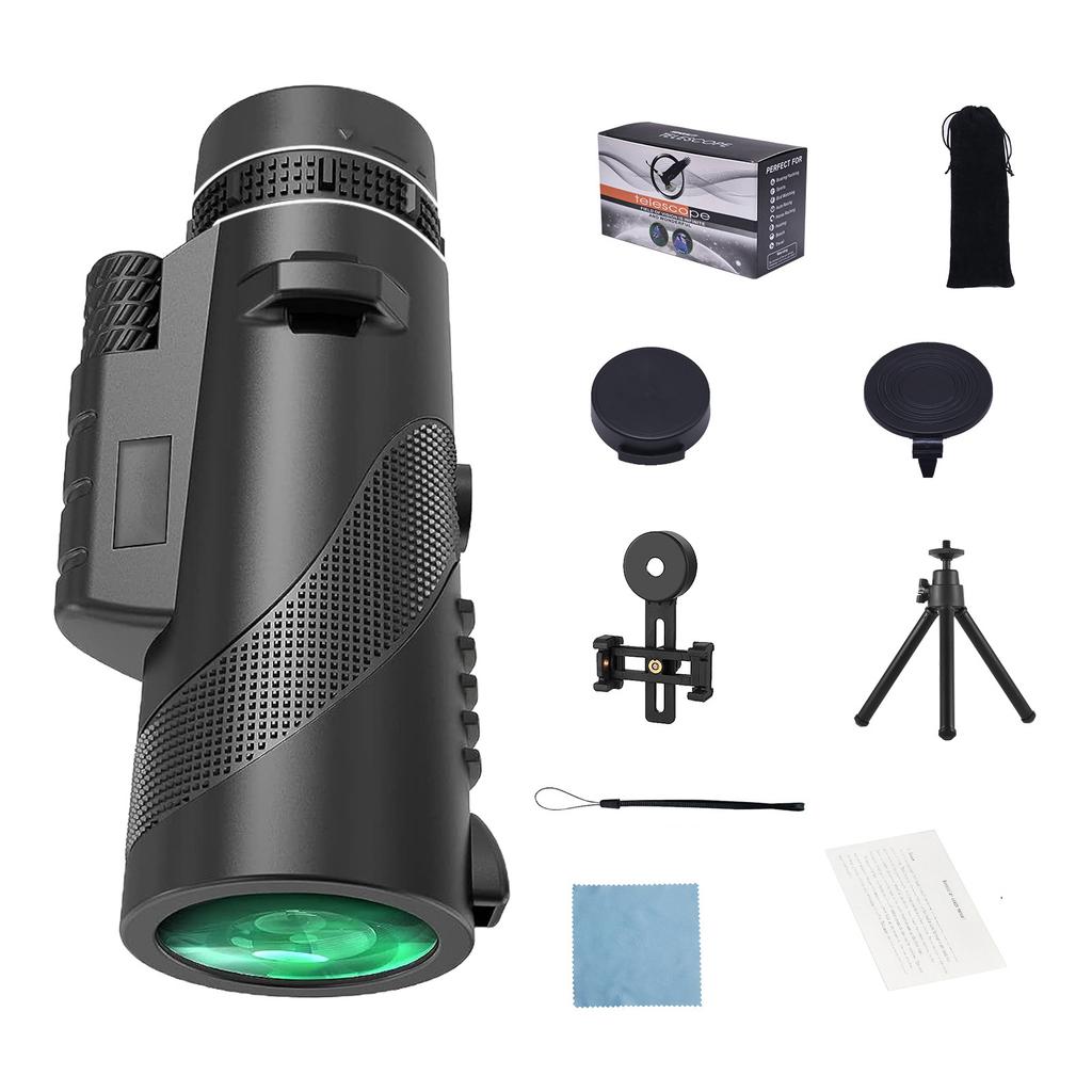 Telescopio monoculare 10x Telescopio leggero per visione notturna Lente ottica Bak4 Monoculare multifunzione Per campeggio escursionismo