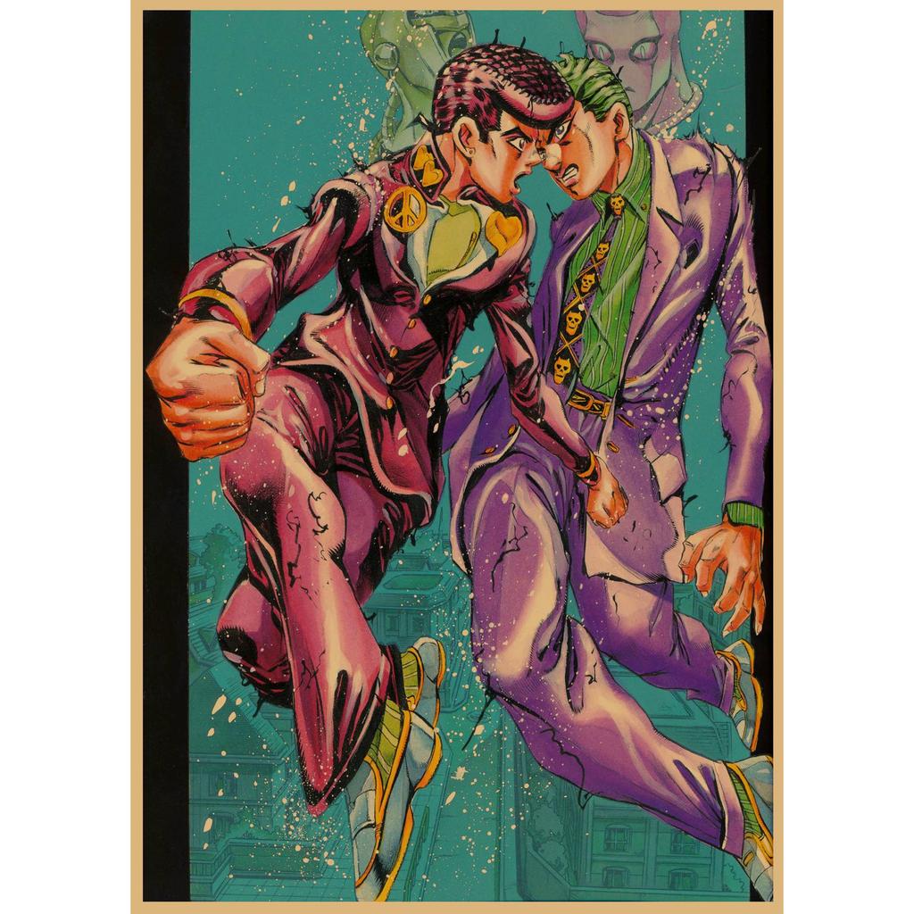 JoJo's Bizarre Adventure Retro Kraftpapier Poster - Japanische Anime Dekoration für Bar, Restaurant oder Café.