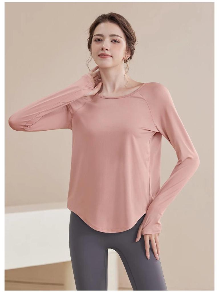 Women's Quick-Dry Mesh Yoga Tops - Long-Sleeve, Breathable Pilates Fitness Wear