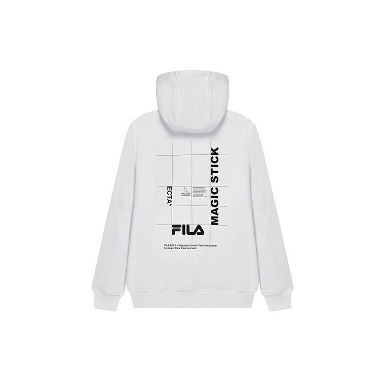 Fila Simple Letter Logo Casual Knit Hoodie Men Hoodies Standard-White F11M249203F-WT