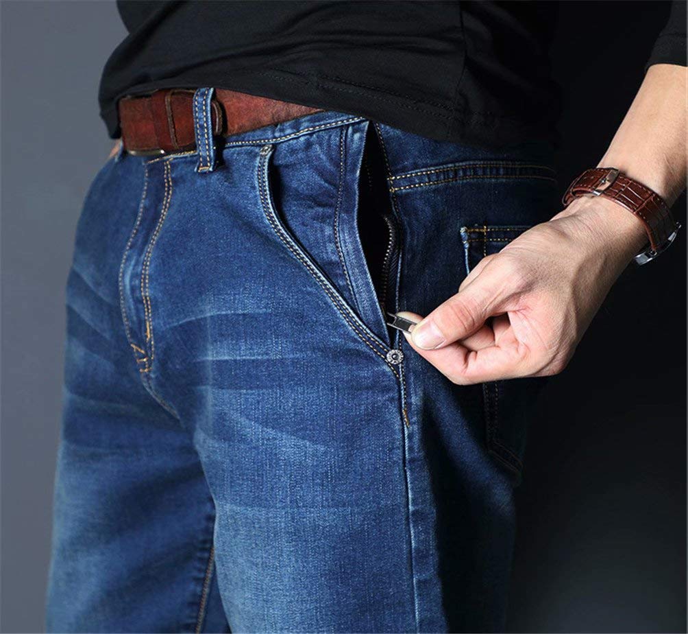 Tenflow Plus Size Denim Jeans with Straight Cotton Pants for Spring and Autumn Men's Stretch, Leg, (Size 40, Blue)