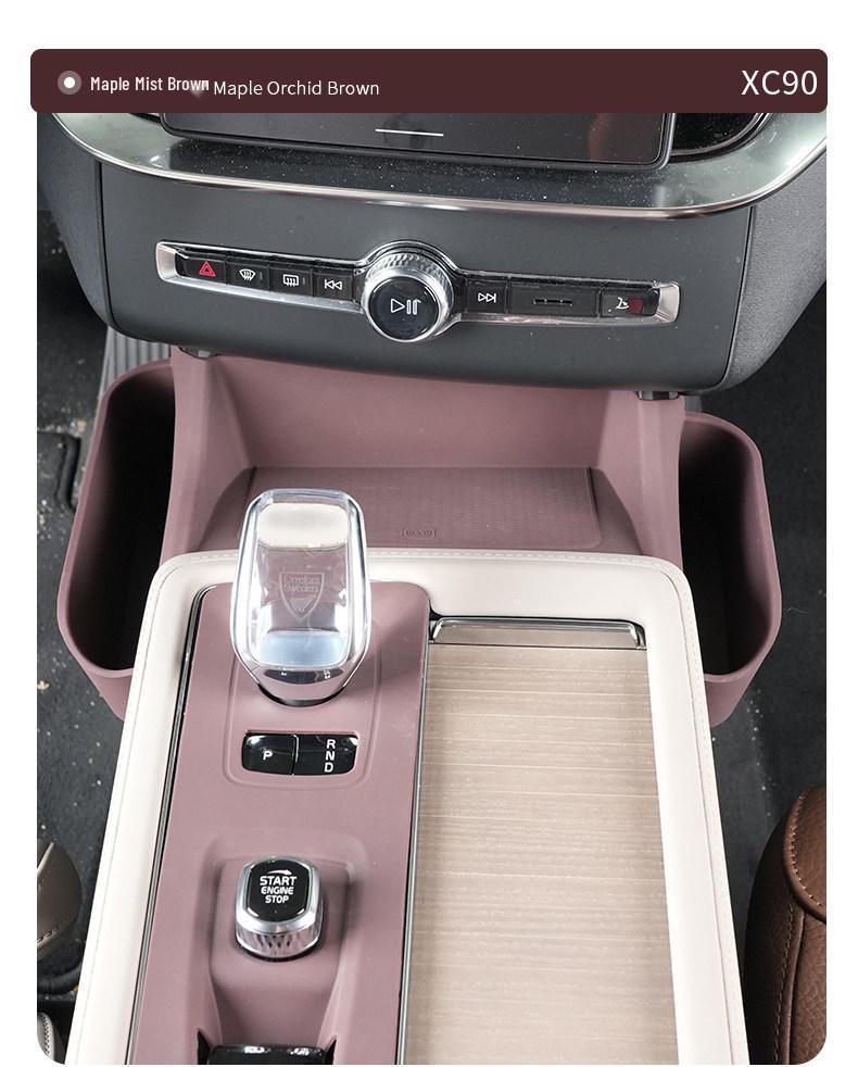 Organizzatore portaoggetti con base di ricarica wireless per console cambio marcia Volvo XC90, S90, XC60.