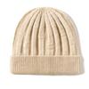 Winter 100%Cashmere With Pit Strip Thick Knitted Hat For Men And Women, Fashionable Solid Color Warm Ear Protection Baotou Hat