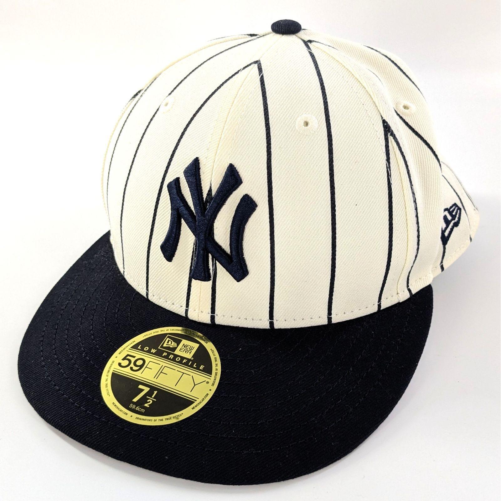 Used NEW ERA New Era New York Yankees Striped White Cap 59.6cm [QG-50]