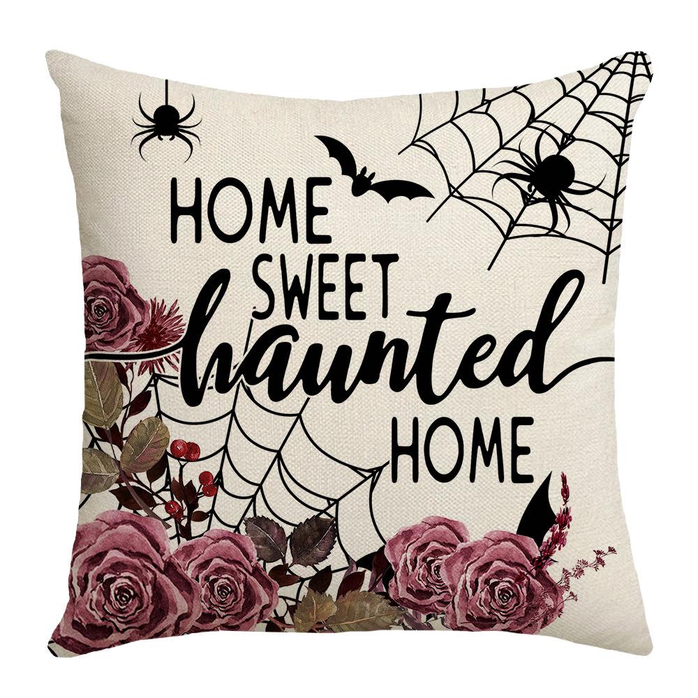 Halloween Pillow New Bat Rose Spider Web Retro Festival Party Decoration Sofa Pillow Cover