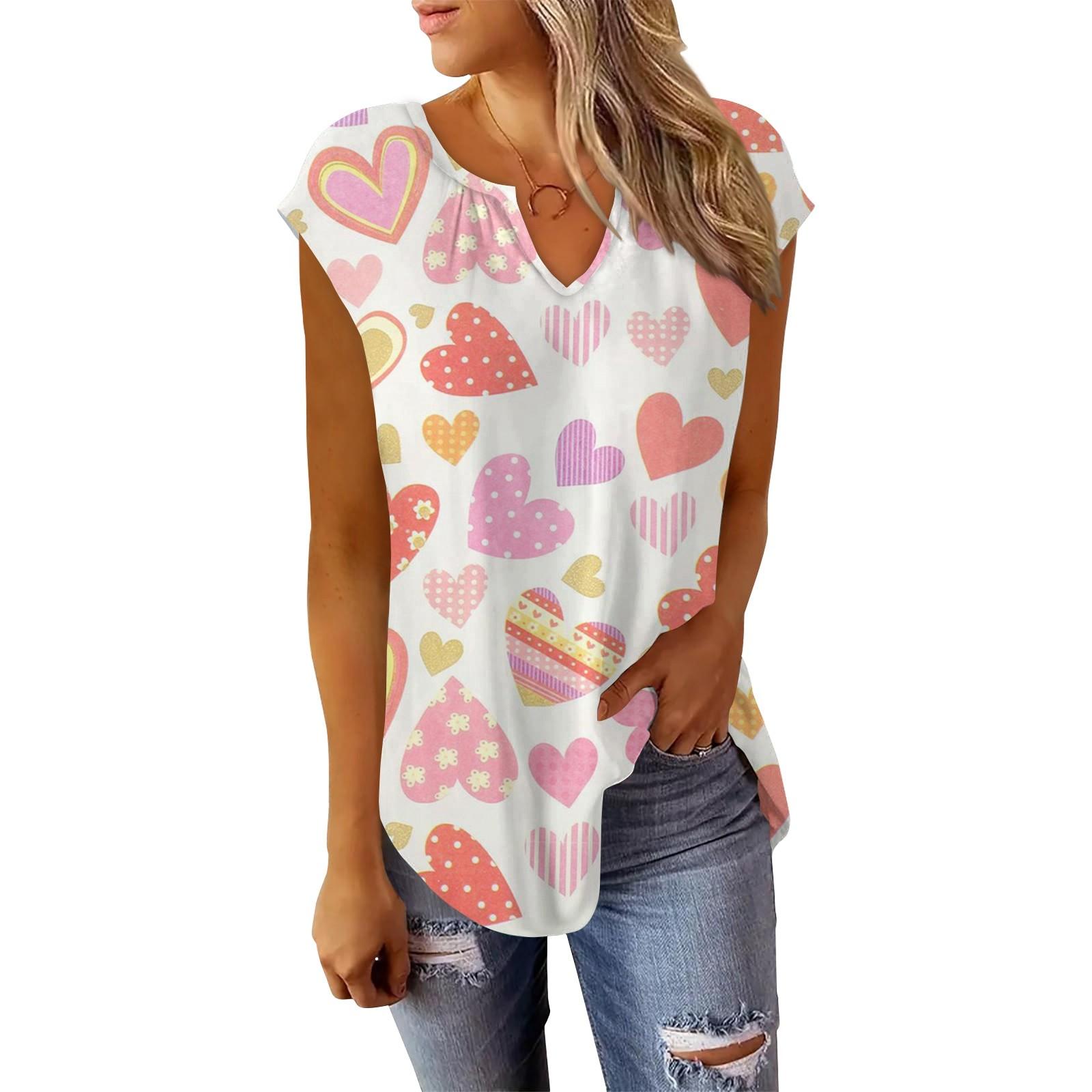 

Летние футболки с короткими рукавами для женщин, модные свободные повседневные нарядные туники с V-образным вырезом, плиссированные топы на бретелях XL винный