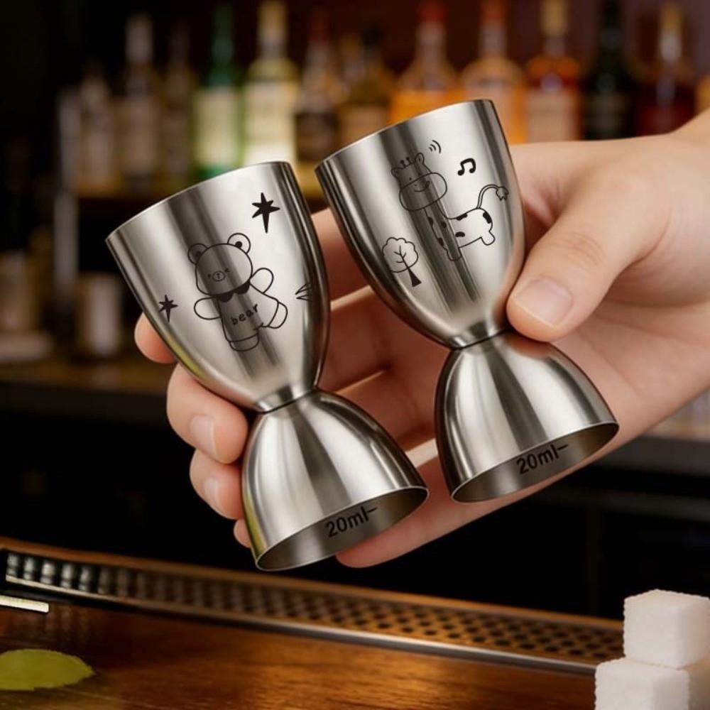 With Scale Stainless Steel Jigger 30/60ML Bar Jigger Creative Measuring Cup Bartender Tool