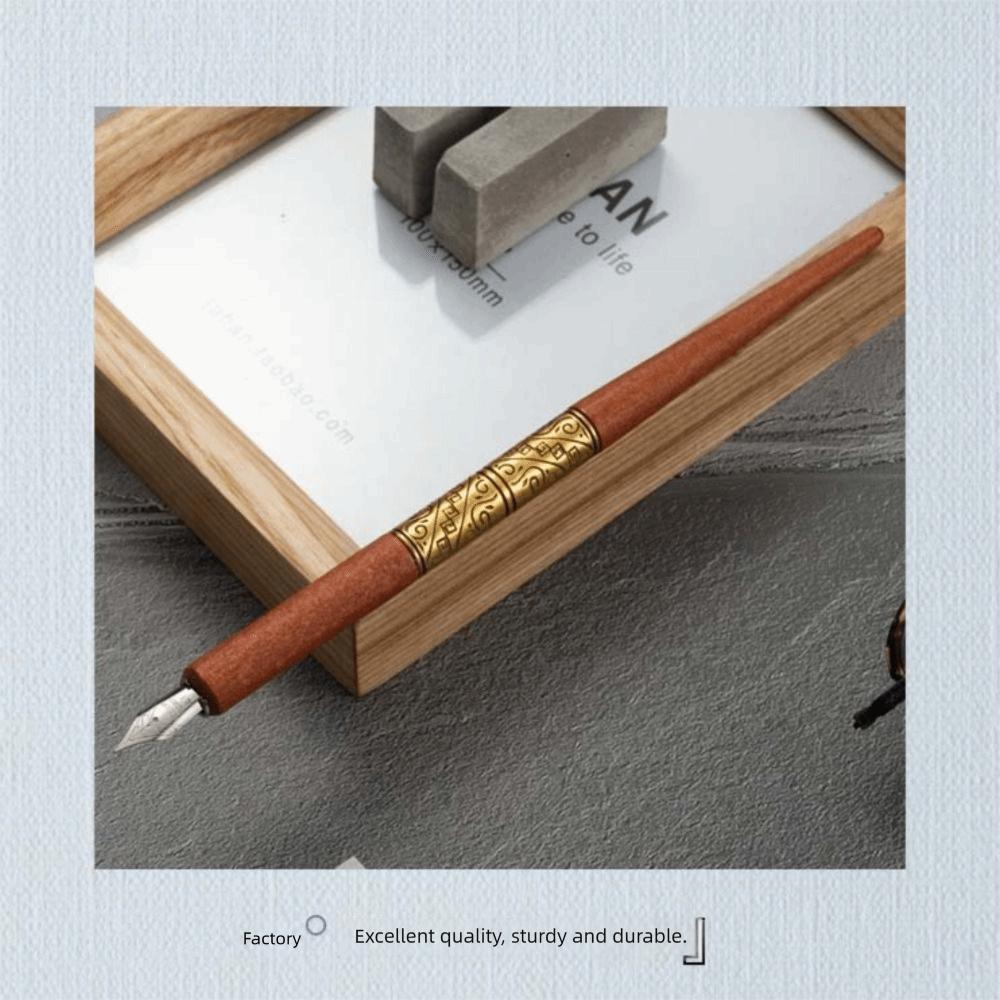 With 5 Nibs Calligraphy Pen Wood Handle Dipping Pen Multifunction Dip Pen Set School Supplies