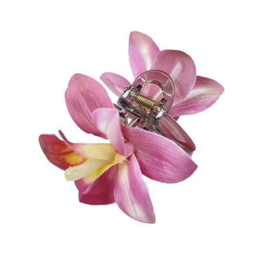 Hairpin Soft Fabric Flower Hairpin Realistic Orchid Design Lightweight Decorative Hair Clip