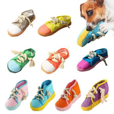 2023 Nuevos zapatos de lona de simulación más vendidos Juguete de voz para mascotas Limpieza de dientes de perros y suministros para el aburrimiento