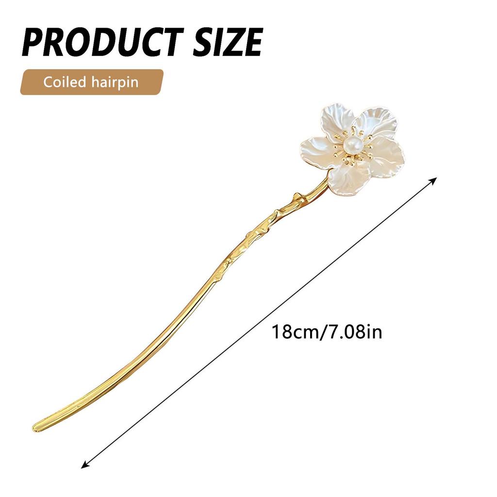 New Chinese Style Hibiscus Hairpin Flower Hair Accessories For Women Fashion Alloy Hair Clip Bridal Hair Sticks