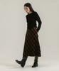 Nevel Everywear Wool Check Skirt_Brown
