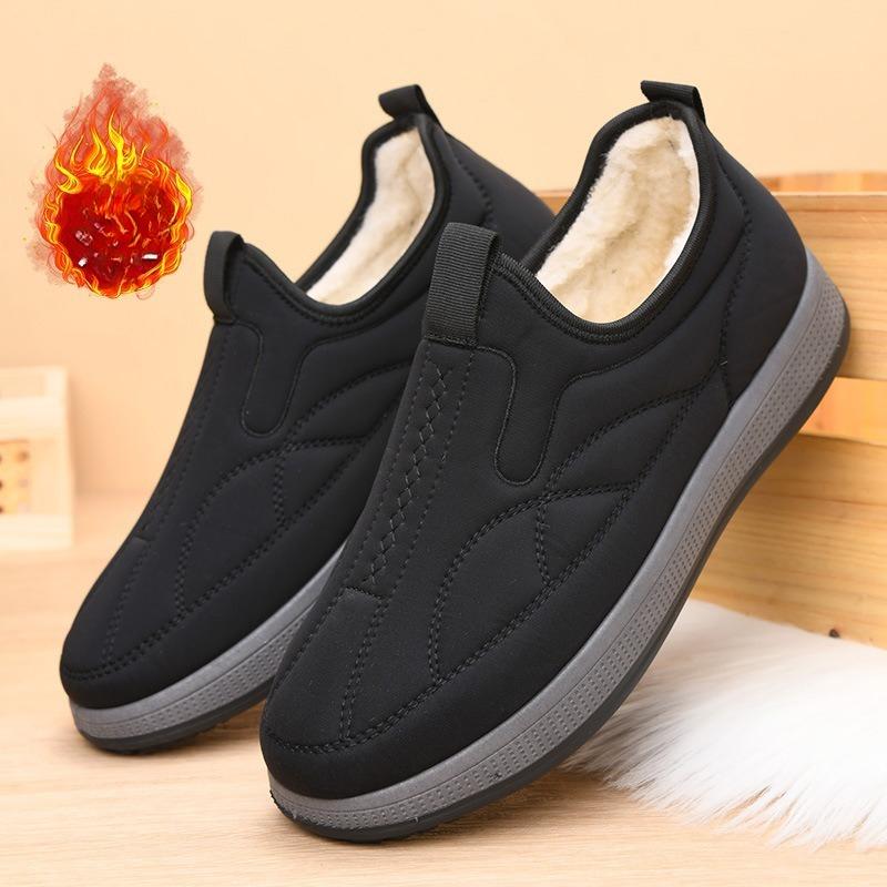 Winter Plus Samt Baumwollschuhe Herren Freizeit Baumwollstiefel Plus Samt Verdickt Warm Pedal Papa Schuhe