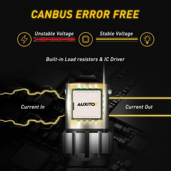 2Pcs AUXITO Pure Red 1156 LED Brake Tail Light Bulbs Error Free Anti Hyper Flash