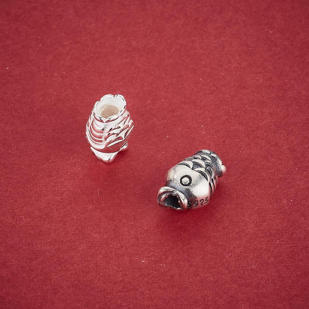S925 Sterling Silver Koi Fish Spacer Beads for DIY Beading, Bracelet & Necklace Crafting