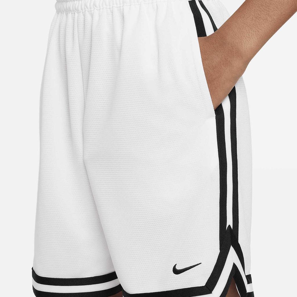 Nike Kids Basketball Shorts Elastic Logo Loose Casual Shorts Kids Shorts White FJ6802-100