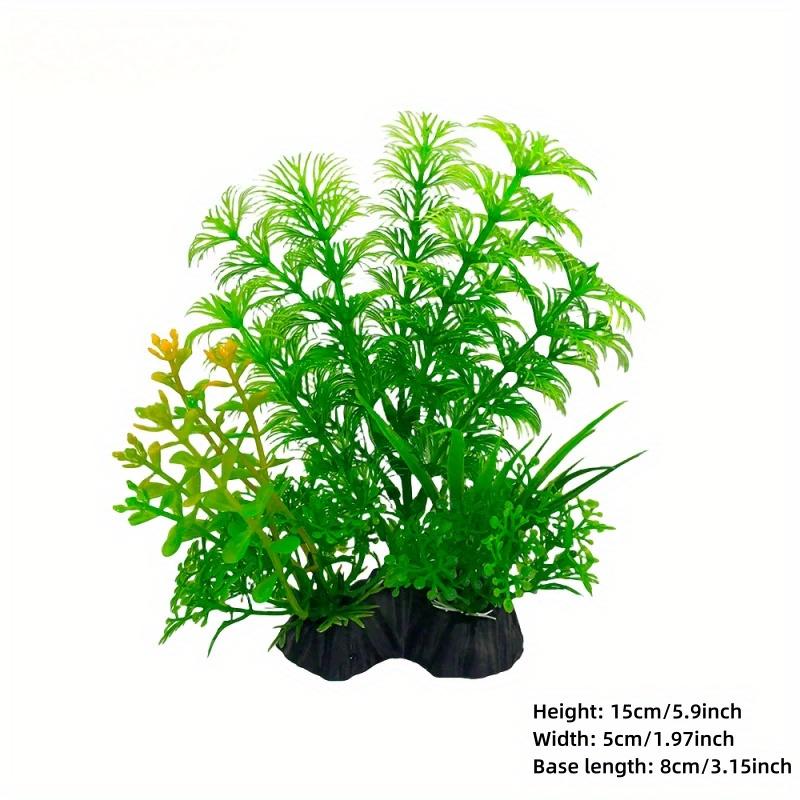 1PC Aquarium Decor Set - Vibrant Green Plastic Plant Ornaments - Fish Tanks, Durable Pvc Material 15cm/5.9inch