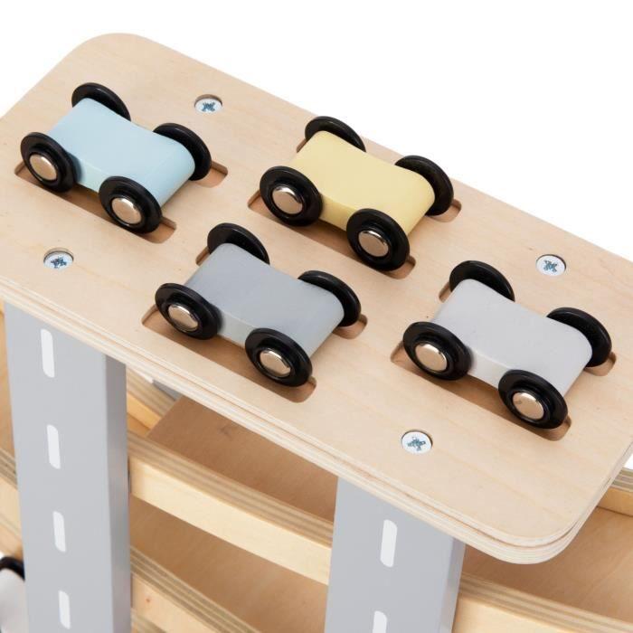 Circuit en bois - mamabrum - toboggan 6 étages - 1 voiture incluse - pour enfants à partir de 3 ans - intérieur